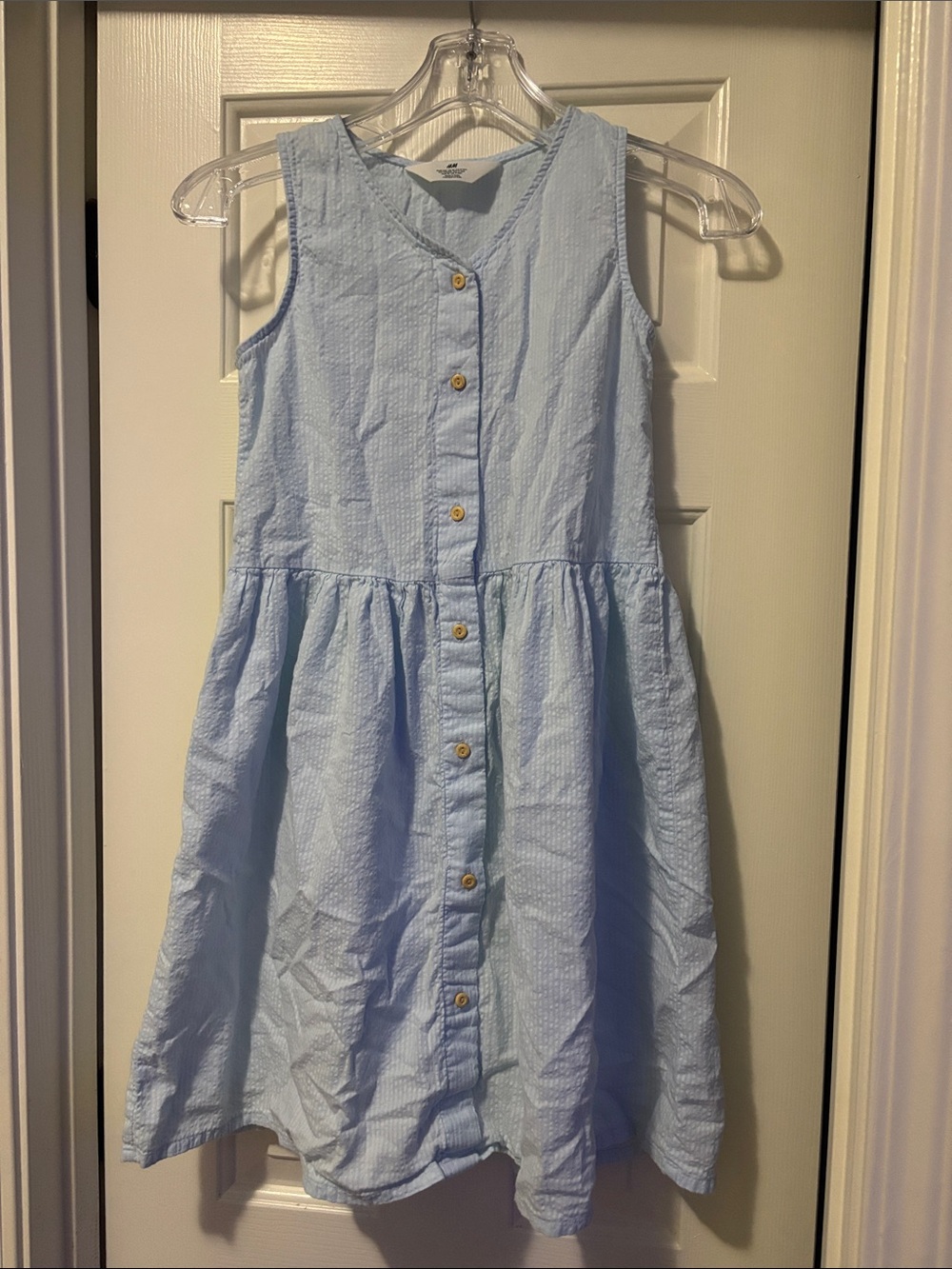 H&M Light Blue Sleeveless Button-Front Girls' Dress